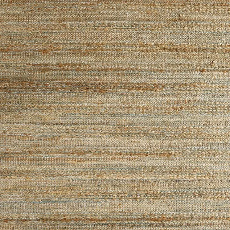 8' X 10' Teal and Natural Braided Jute Area Rug