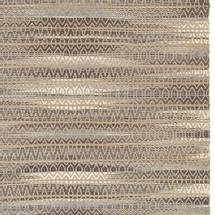 8' X 10' Gray and Tan Striated Runner Rug