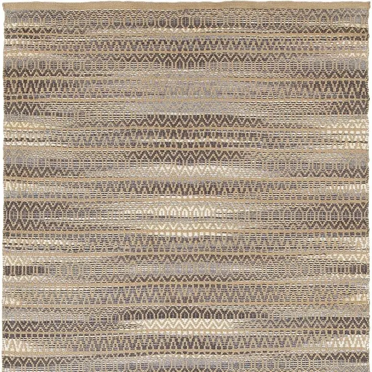 8' X 10' Gray and Tan Striated Runner Rug