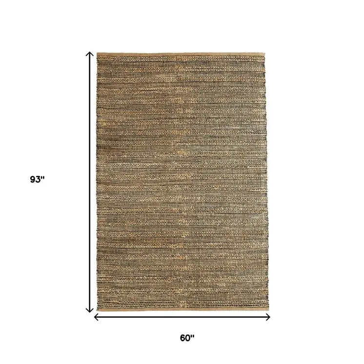 5' X 8' Natural Jute Hand Woven Area Rug