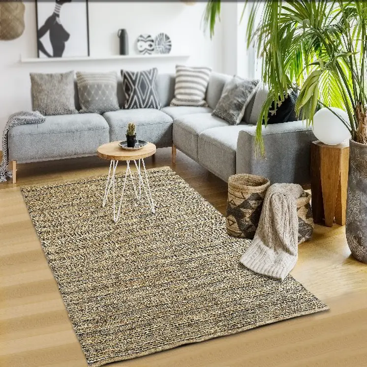 9' X 12' Natural Jute Hand Woven Area Rug
