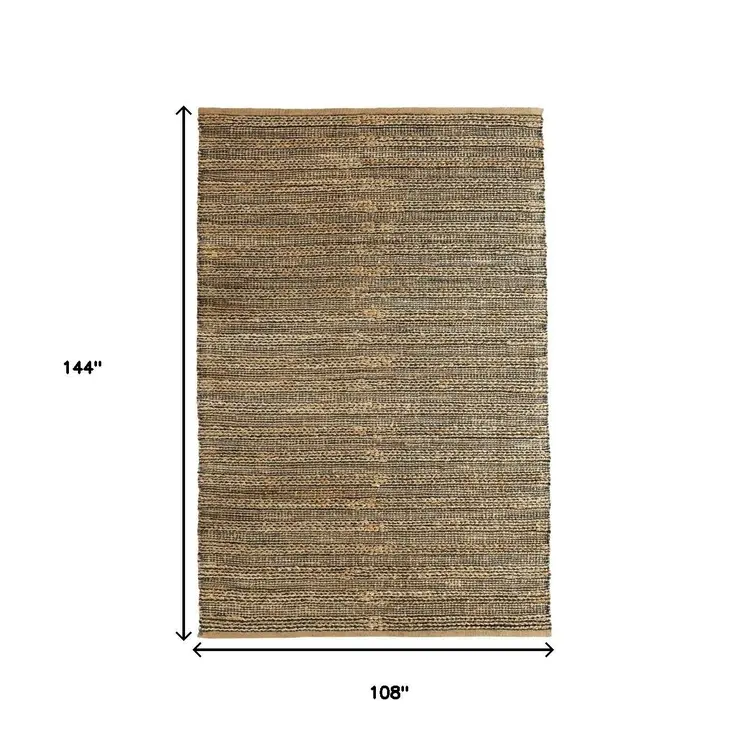 9' X 12' Natural Jute Hand Woven Area Rug