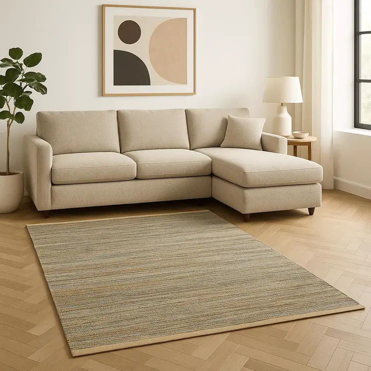 9' X 12' Natural Jute Hand Woven Area Rug