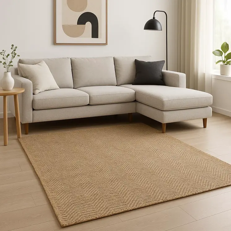 9' X 12' Natural Jute Hand Woven Area Rug