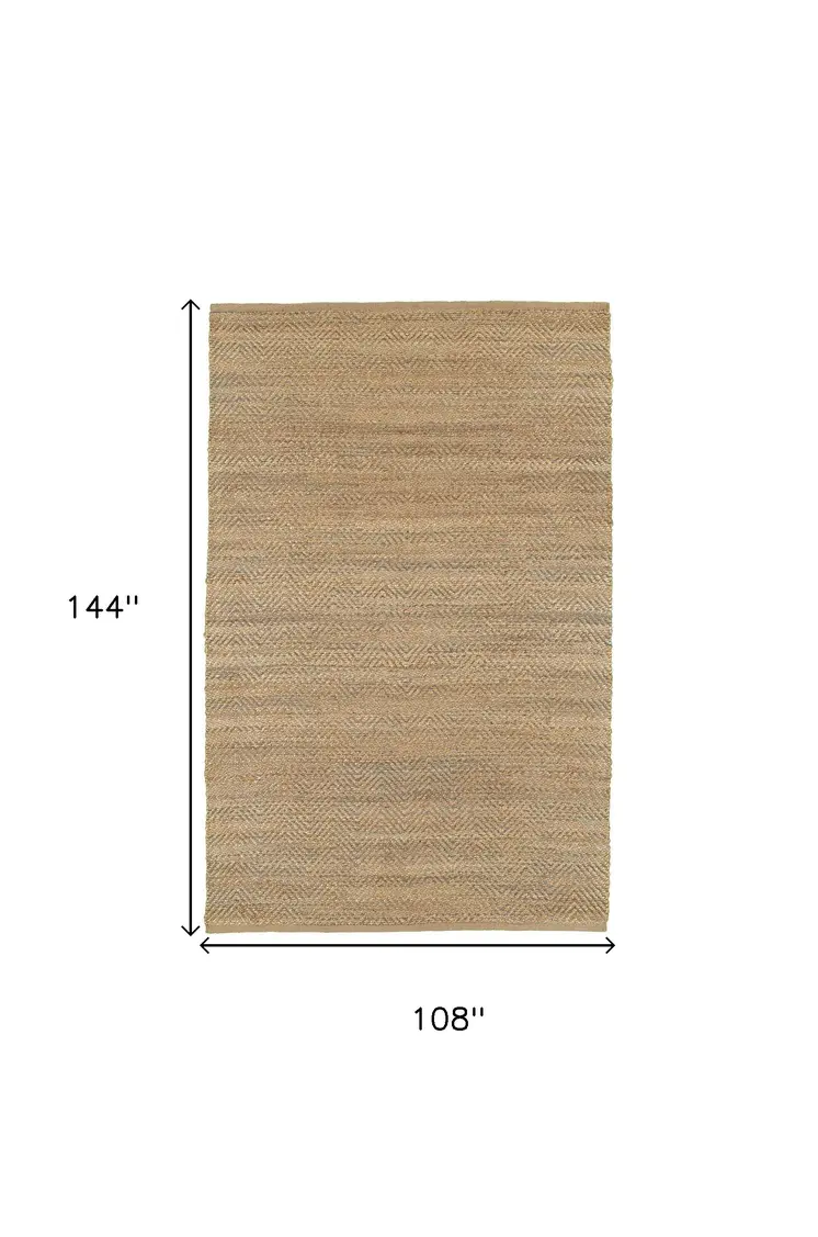 9' X 12' Natural Jute Hand Woven Area Rug