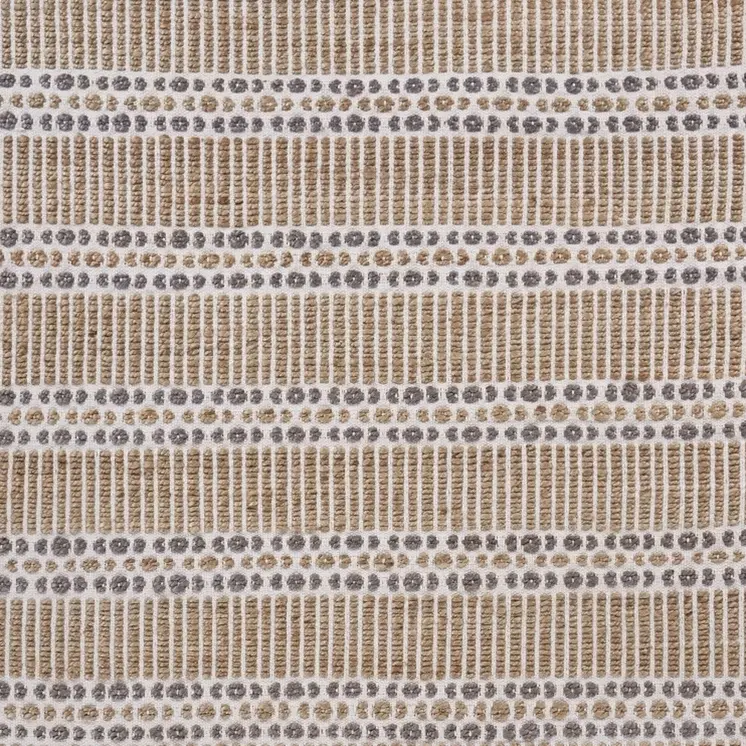 9' X 12' Tan and Gray Detailed Stripes Area Rug