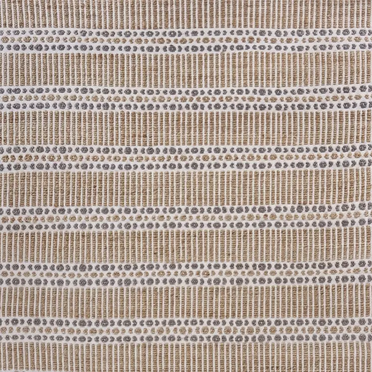9' X 12' Tan and Gray Detailed Stripes Area Rug