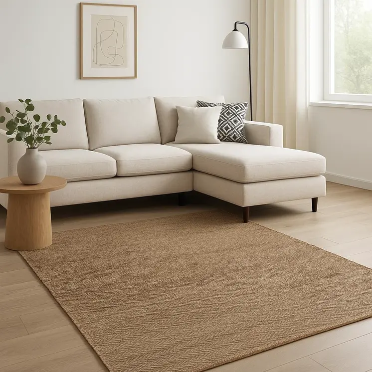 9' X 12' Natural Jute Hand Woven Area Rug