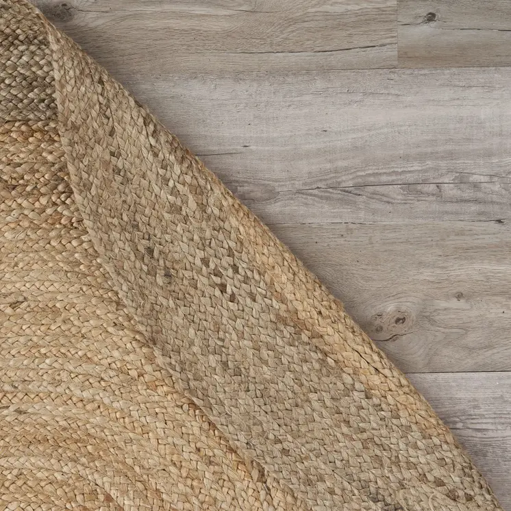 7' X 9' Natural Jute Hand Braided Oval Rug