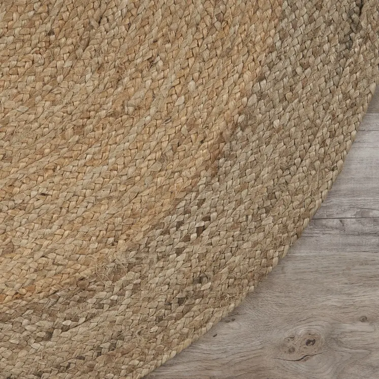 7' X 9' Natural Jute Hand Braided Oval Rug