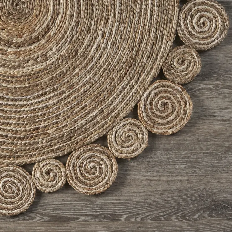 8’ Round Natural Coiled Area Rug