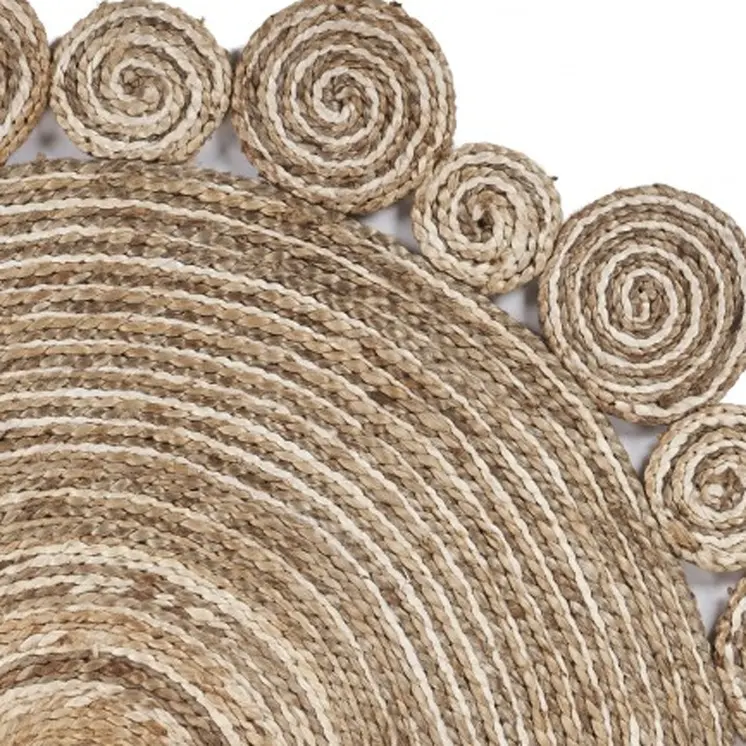 8’ Round Natural Coiled Area Rug