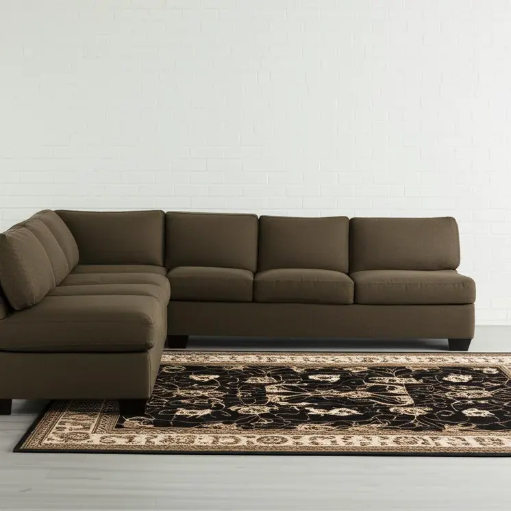 7' X 9' Black And Ivory Oriental Area Rug