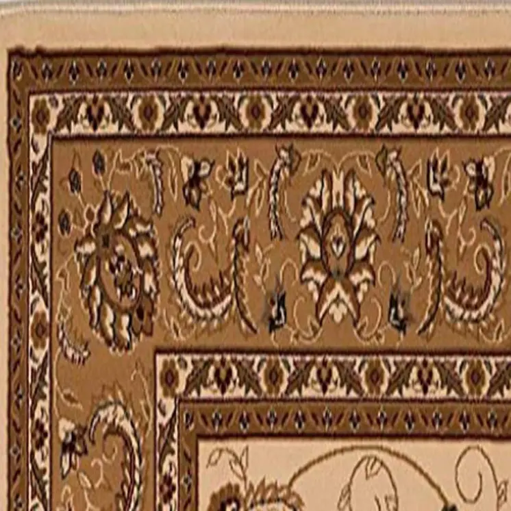 15' Beige And Ivory Oriental Runner Rug