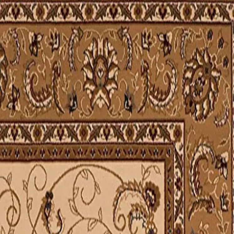8' Beige And Ivory Oriental Runner Rug