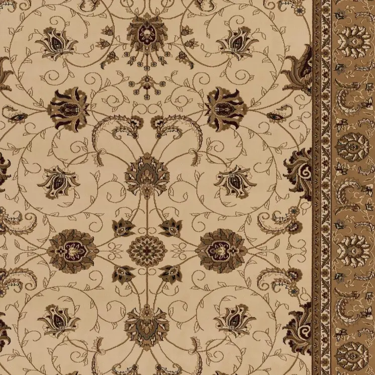 7' X 9' Beige And Ivory Oriental Area Rug