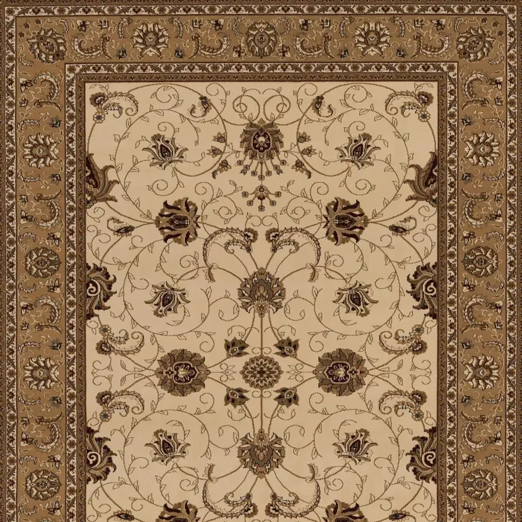 7' X 9' Beige And Ivory Oriental Area Rug