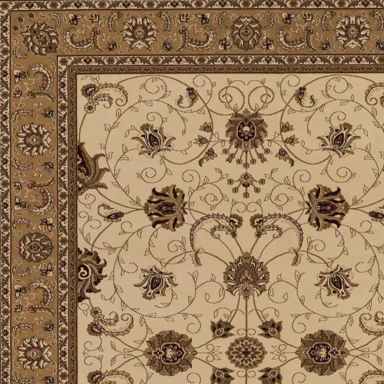 8' X 11' Beige And Ivory Oriental Area Rug