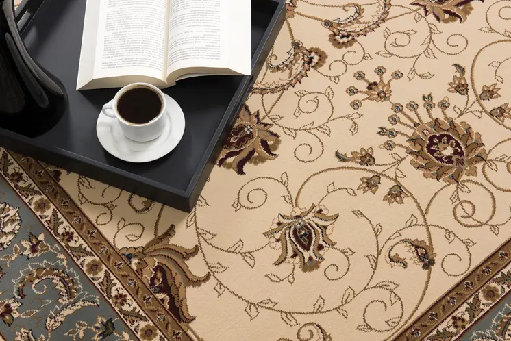 20' Blue And Ivory Oriental Runner Rug