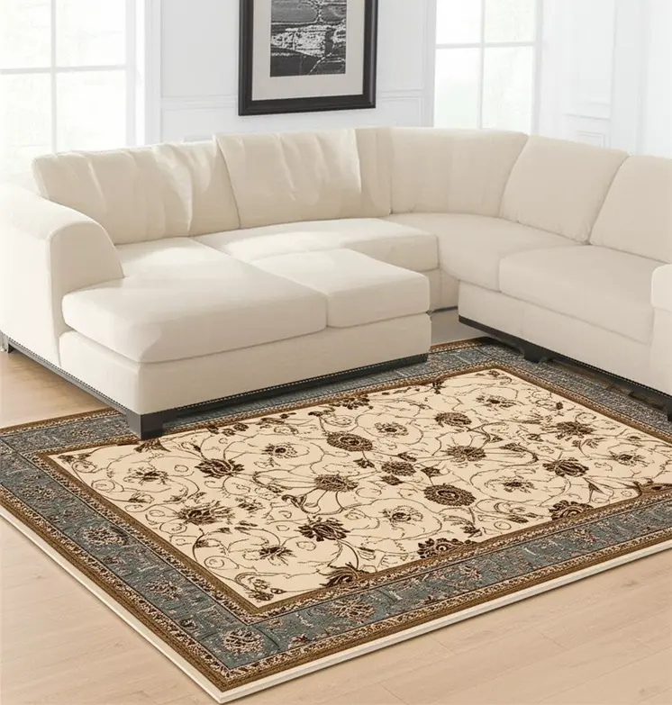 8' X 11' Blue And Ivory Oriental Area Rug