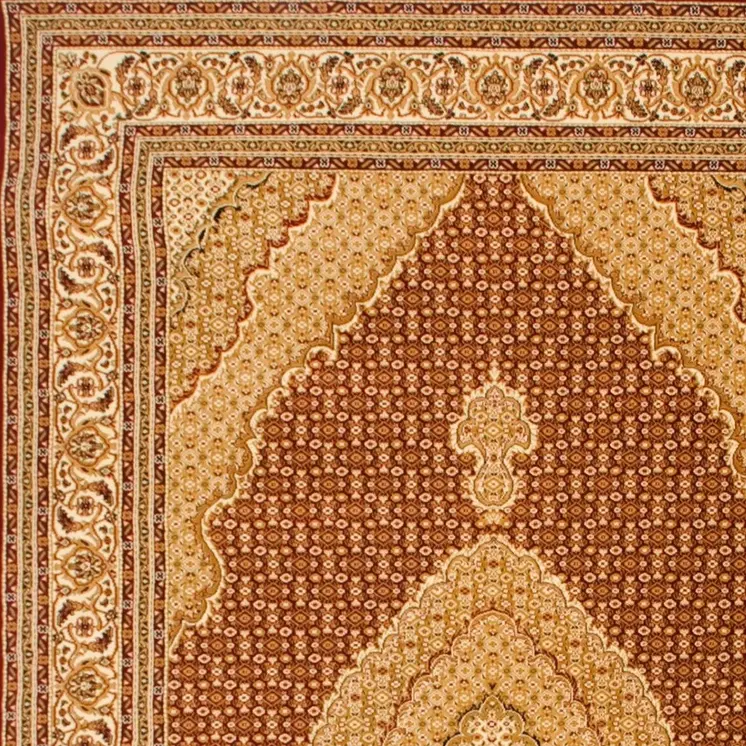 13' Red And Beige Oriental Runner Rug