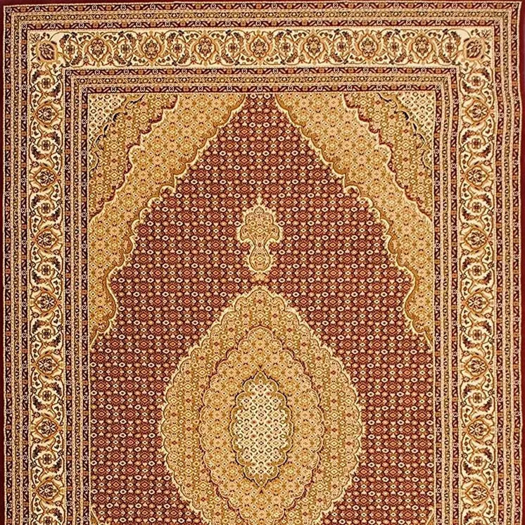 4' X 6' Red And Beige Oriental Area Rug