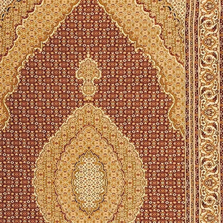5' X 8' Red And Beige Oriental Area Rug