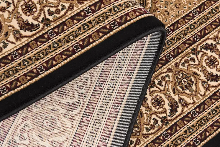 10' Beige And Black Medallion Runner Rug