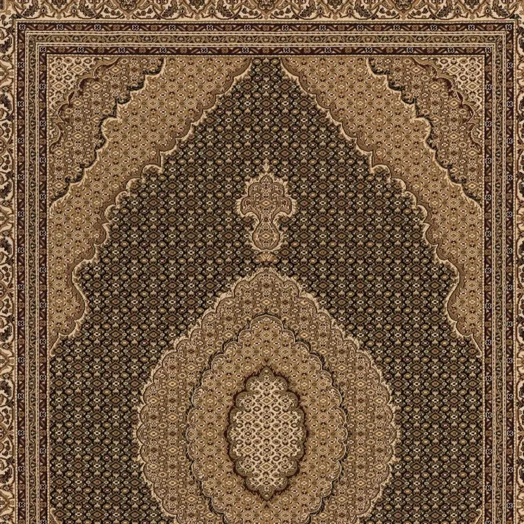 15' Beige And Black Medallion Runner Rug