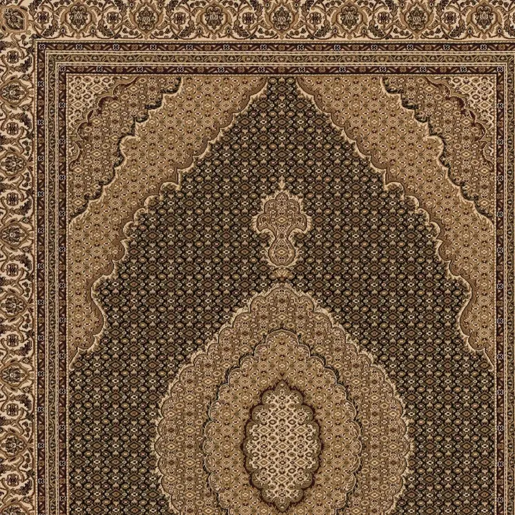 20' Beige And Black Medallion Runner Rug