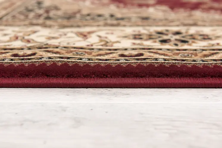 5' X 8' Red and Beige Floral Medallion Power Loom Area Rug