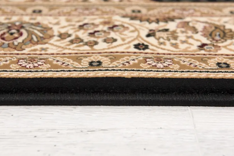 20' Beige And Black Medallion Runner Rug