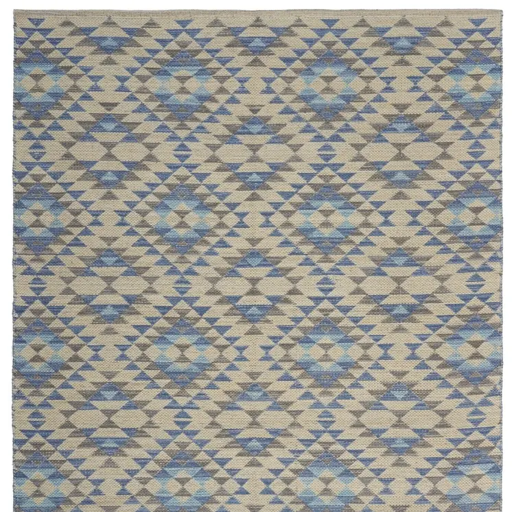 5' X 7' Blue Decorative Lattice Area Rug