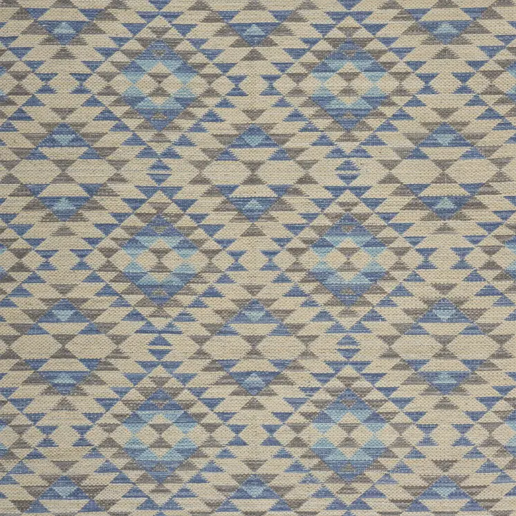 5' X 7' Blue Decorative Lattice Area Rug