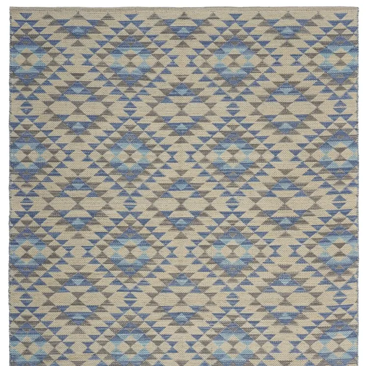 3' x 4' Blue Decorative Lattice Area Rug