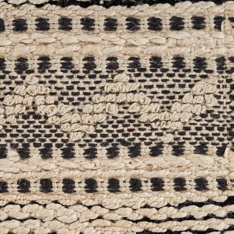 9' X 12' Black and Blush Chevron Stripe Area Rug