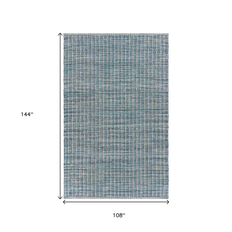 9' X 12' Blue Hand Loomed Area Rug