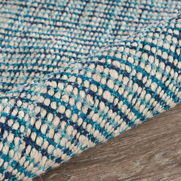 9' X 12' Blue Hand Loomed Area Rug
