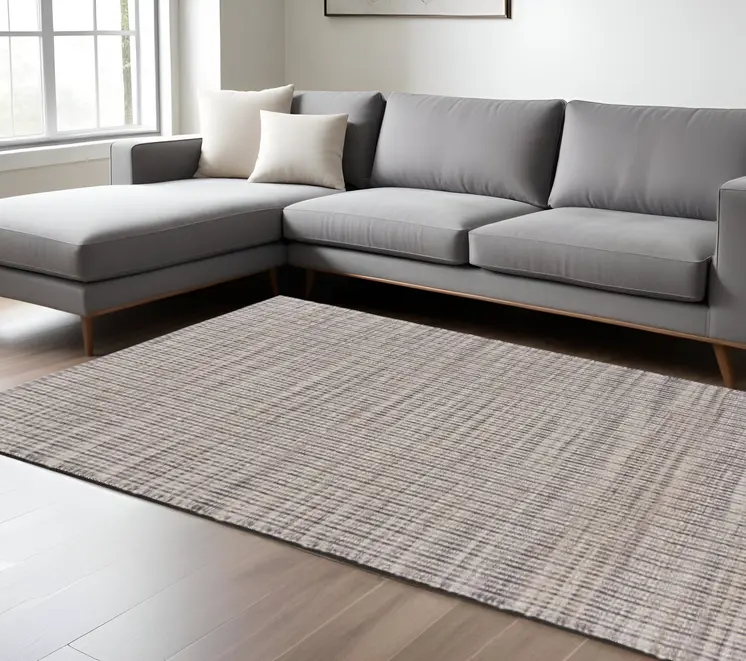 8' X 10' Brown and Beige Toned Jute Area Rug