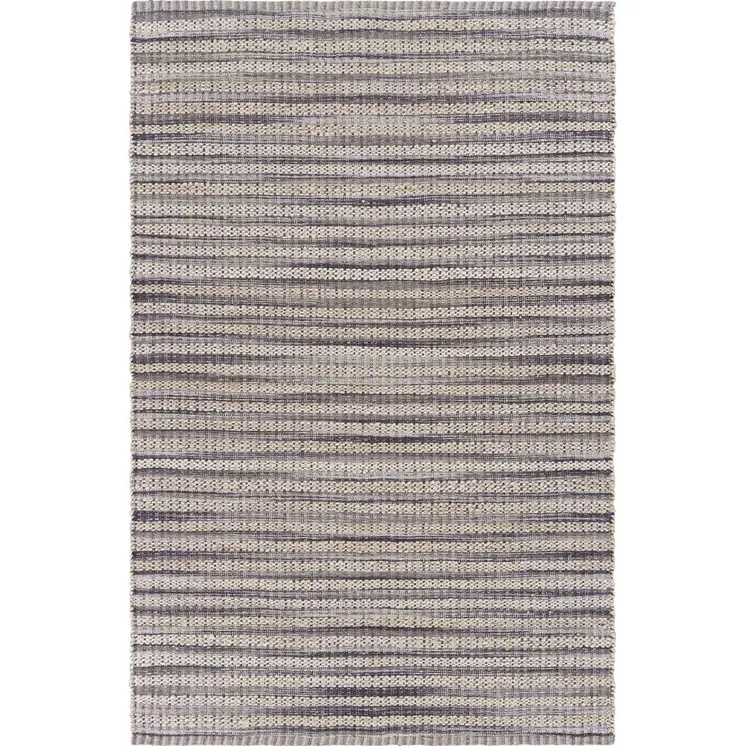 8' X 10' Brown and Gray Striped Area Rug
