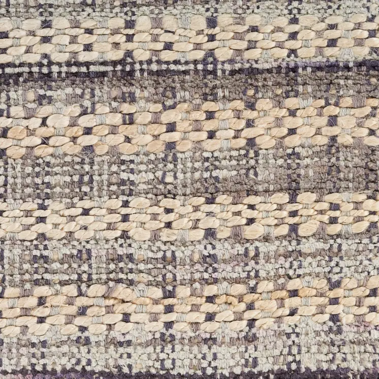 9' X 12' Brown and Gray Striped Area Rug