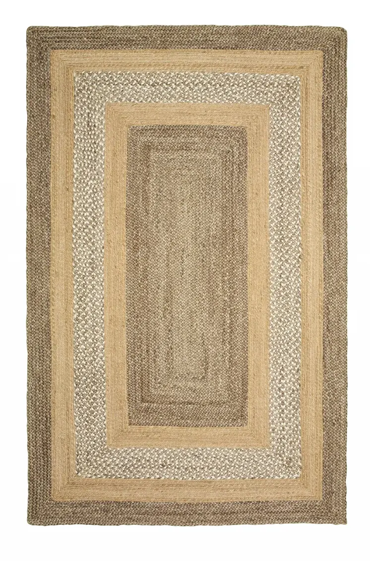4' X 6' Tan and Beige Bordered Area Rug