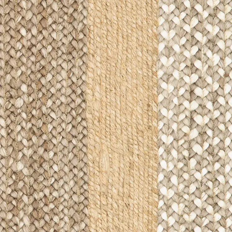 5' X 8' Tan Hand Braided Area Rug