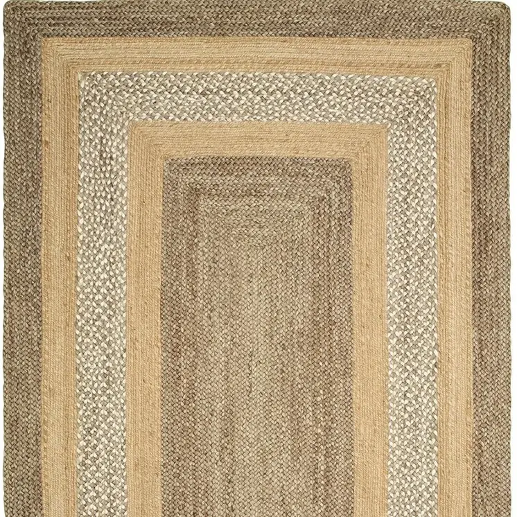 8' X 10' Tan Hand Braided Area Rug