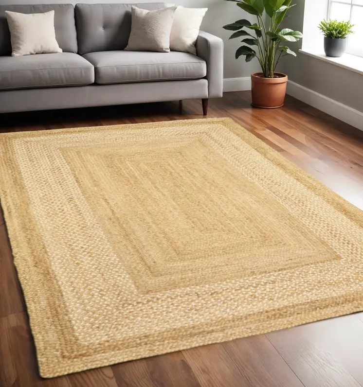 5' X 8' Classic Tan Bordered Area Rug