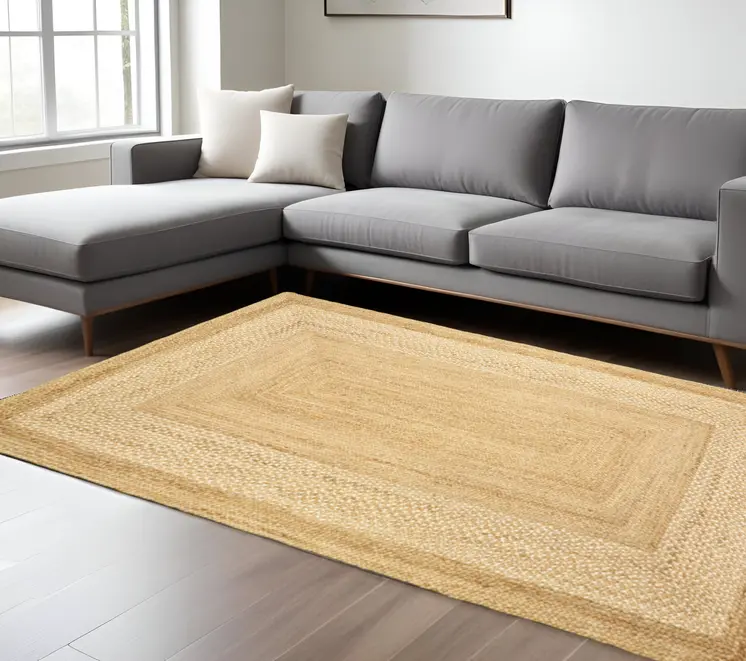8' X 10' Classic Tan Bordered Area Rug