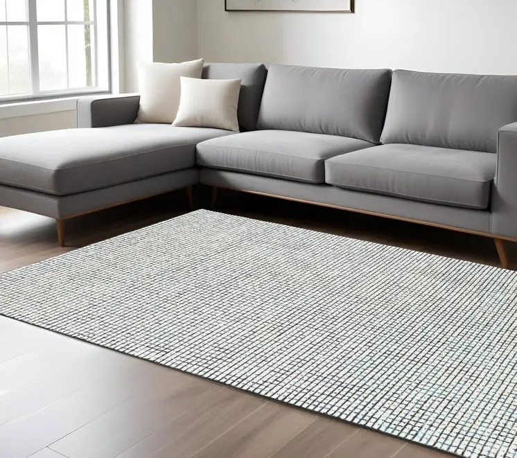 8' X 10' Ivory Wool Hand Loomed Area Rug