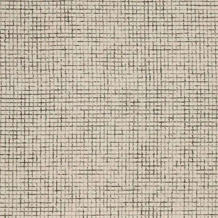 9' X 12' Tan and Ivory Grid Area Rug