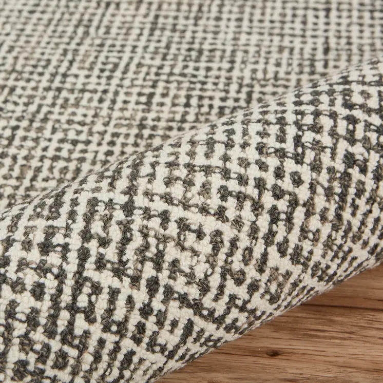 9' X 12' Gray Interwoven Maze Area Rug