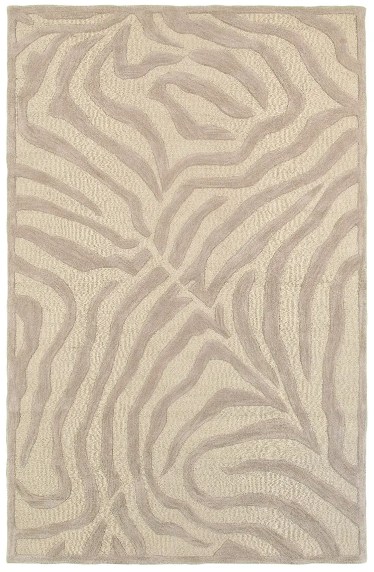 8’ x 10' Taupe Zebra Pattern Area Rug